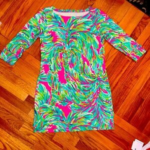 Lilly Pulitzer UPF 50+ Sophie Dress - Raz Berry Shady Lady size large Like New!